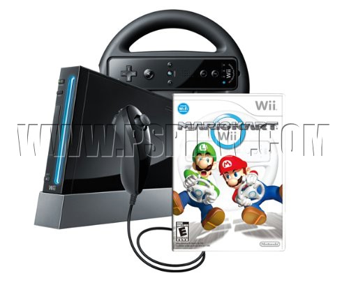 Nintendo-Wii-Mario-Kart-Bundle-Black-White